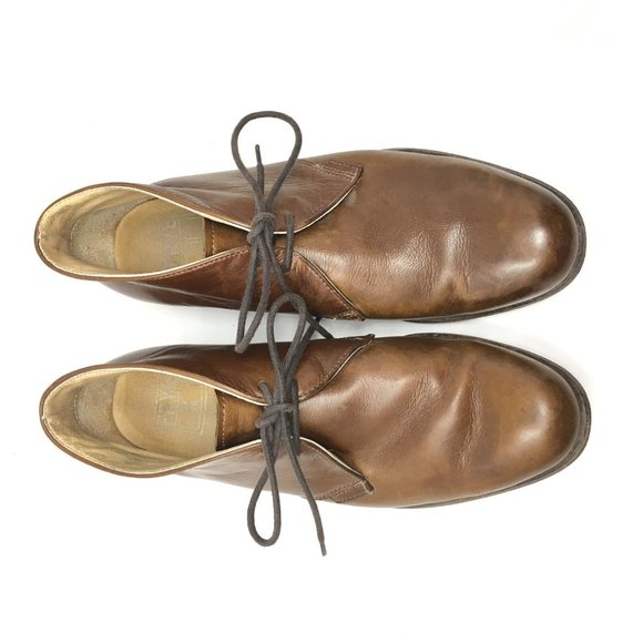 Frye Jim Chukka Boots Shoes Size 9.5 Brown Leather